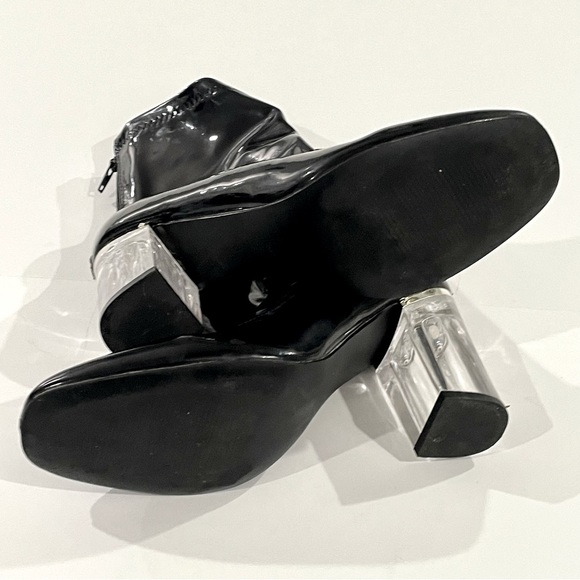 Yoki Black High Heels with Clear Heels - Picture 4 of 5